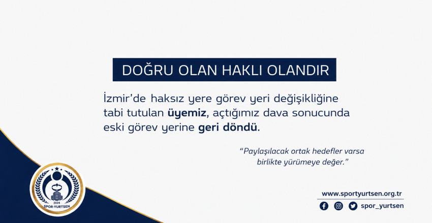 Yalnız Değilsiniz Artık SPORYURTSEN Var